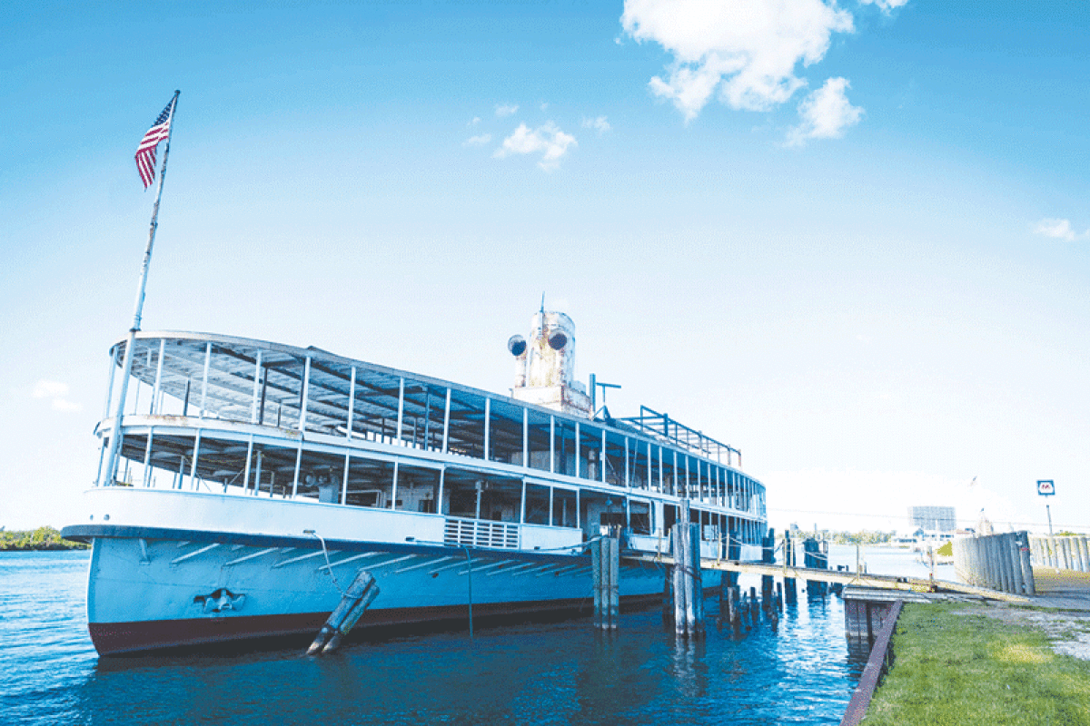  The former Boblo Island ferry, the S.S. Ste. Claire, is moored in a marina while  restoration is underway Sept. 23 in Detroit. Despite a fire on the boat in 2018,  a restoration crew has continued to make progress on the boat.  