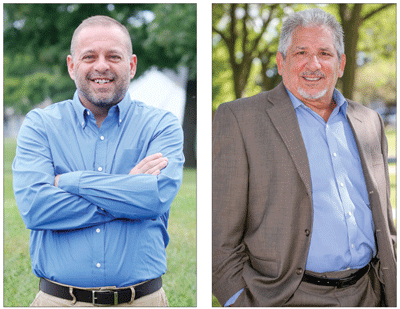  LEFT: Mike McFall is the current mayor pro tem of Hazel Park. He is the Democratic candidate for the 8th District of the Michigan House of Representatives. Photo by Erin Sanchez.  RIGHT: Robert Noble, of Madison Heights, is running as a Republican for the 8th District of the Michigan House of Representatives. Photo by Patricia O’Blenes. 