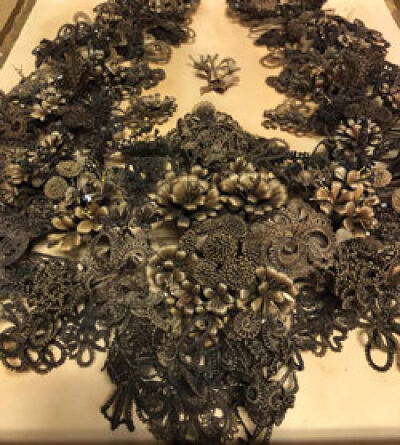  Among the items featured on Troy Historic Village’s Curious and Macabre Lantern Tour are hair wreaths, commemorative wreaths made with the tresses of a deceased loved one fashioned into flowers and other lacelike shapes that were commonly created during the Victorian era. 