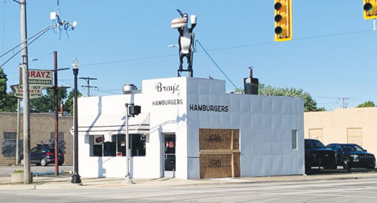  A police chase involving juveniles in an allegedly stolen vehicle ended with a crash that damaged Bray’z Hamburgers at Nine Mile and Dequindre roads July 9. 