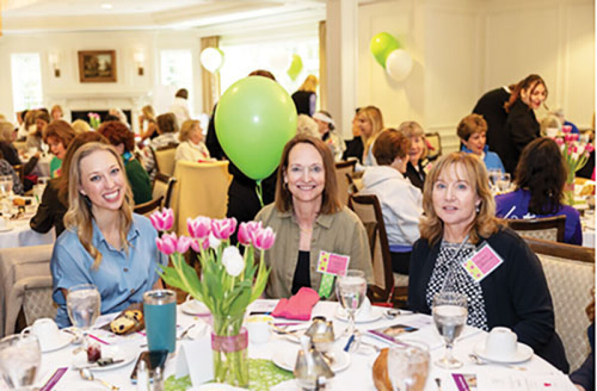  The Village Club hosts a variety of events for members and guests. From the left are “All About You” spring event speaker Shannon Salge, club member Anne Hintch and guest Katie Jessup.  