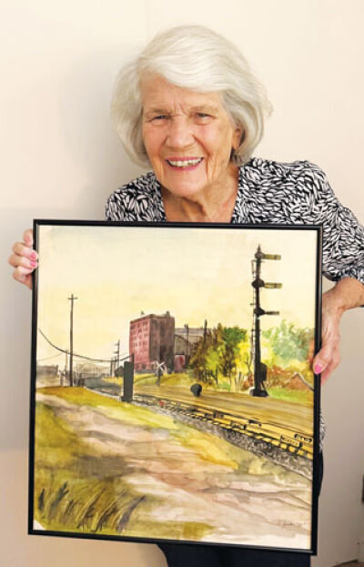  Carol LaChiusa’s 1947 painting, “Down by the Tracks,” earned her a scholarship and a place in art school.  