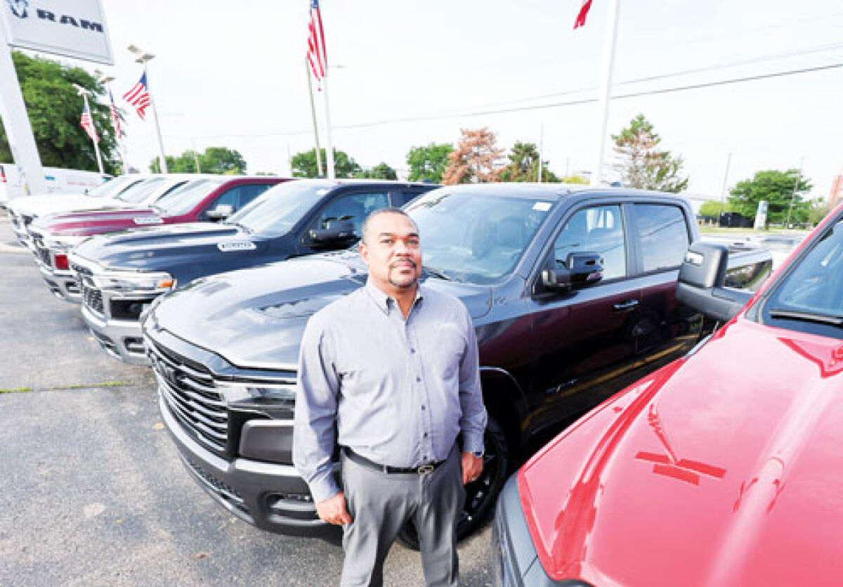  Ledell Griffin, of Galena’s Van Dyke Dodge Ram in Warren, says the dealership’s inventory of Ram trucks is stacked, making it a great time for people to consider buying. 