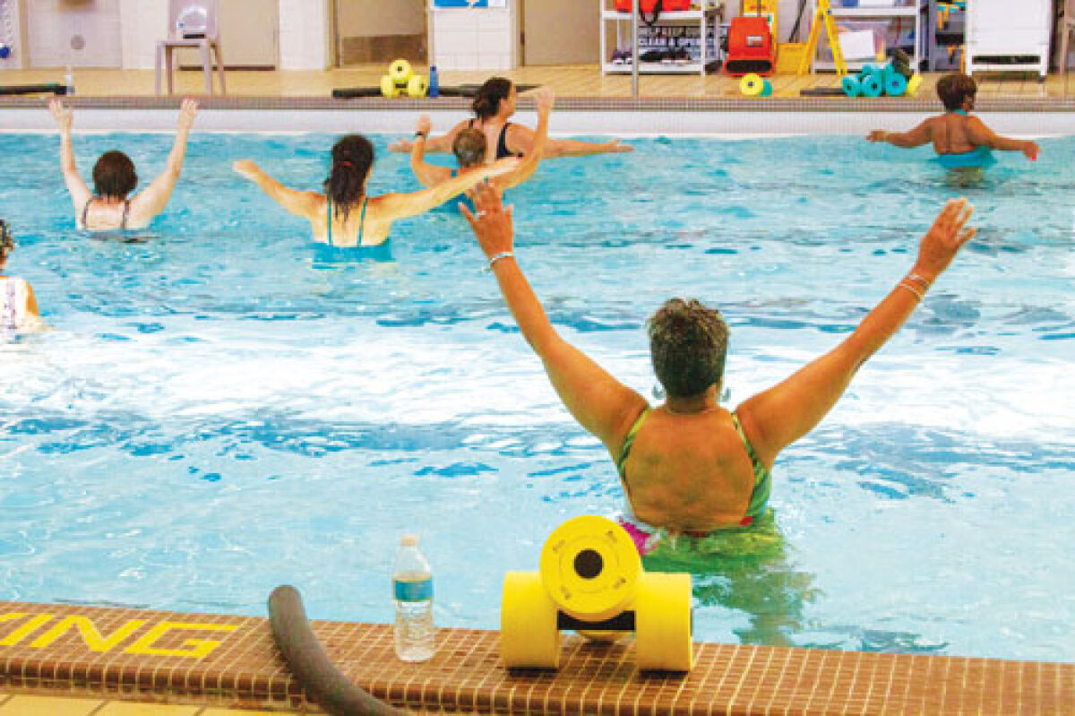  Many enjoy the water aerobics program at the Costick Center, which takes place in a pleasantly warm 86-degree pool. 