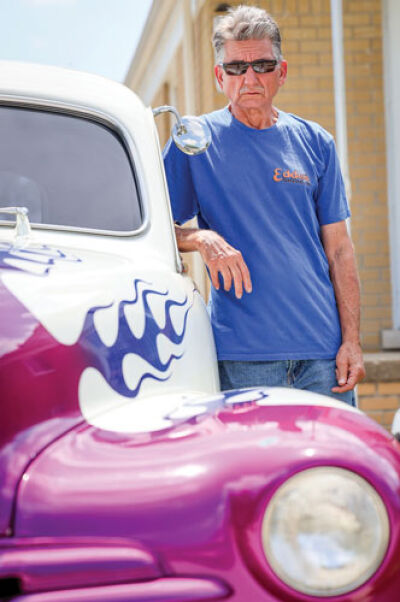  Watson’s favorite place to take the retro vehicle is Eddie’s Drive-In in Harrison Township. He’s even wearing an Eddie’s Drive-In T-shirt in  this photo. 
