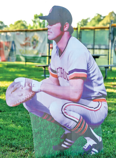  A Bill Freehan cutout stands outside of Memorial Park on July 22 when the Royal Oak Leprechauns honored the 11-time all-star who played 15 years with the Detroit Tigers. 