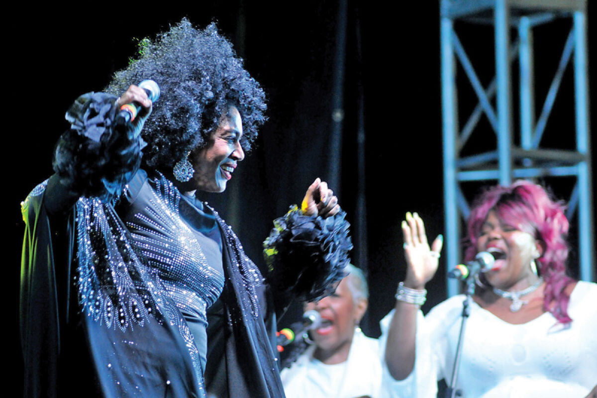  Kimmie Horne performs at the Kimmie Horne Jazz Festival last year in Southfield. This year’s festival will take place Aug. 8-9 on the front lawn of the Southfield Municipal Campus, 26000 Evergreen Road. 