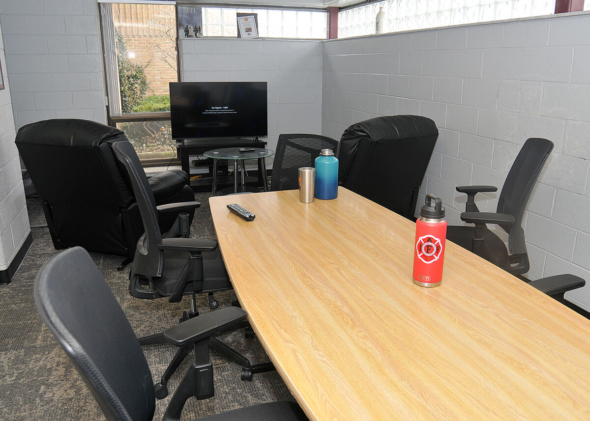  This space in Fire Station No. 1 is used as a meeting area, an eating area and a TV room. The new fire stations that will be built with the approved bond will be built for the size of today's Novi Fire Department. 