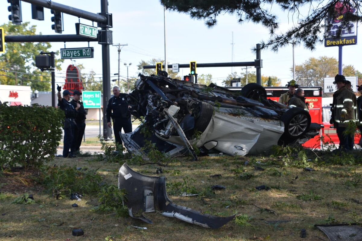  When officers arrived, they found an SUV that appeared to have rolled over, Warren police said in a press release. 