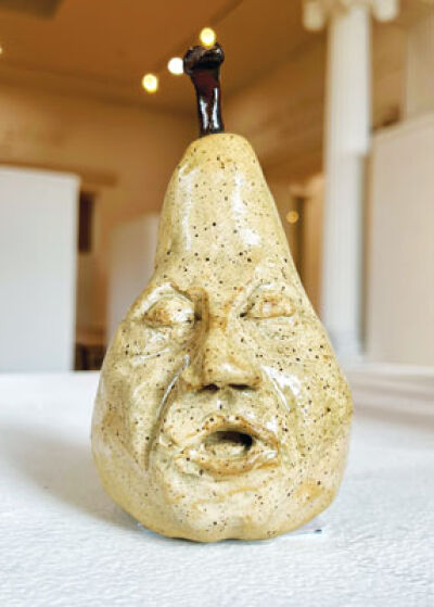   Jacquelyn Block’s “Sleepy Pear” is one of the works from Macomb County artists in the Anton Art Center’s annual Artist Choice Show. 