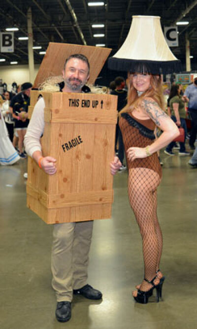  At a past Motor City Comic Con, these two dressed as the famous leg lamp from the movie “A Christmas Story.” 