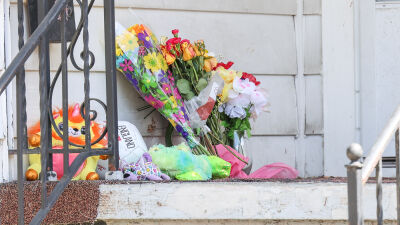  Flowers, a soccer ball and toys were placed on the porch of a home in the 23000 block of Berdeno Avenue in Hazel Park where police said a double homicide occurred over the Labor Day weekend. The victims were a mother and her 12-year-old child. A suspect is now in custody.  