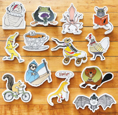  The art of Nicole Ray will be one of the many pieces found at the DIY Street Fair. Ray primarily makes anthropomorphized animals and puts them in “whimsical situations.” This will be her 15th DIY Street Fair. 