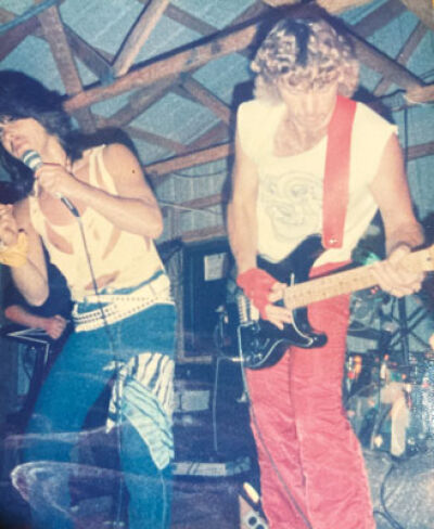  China White singer Chris Neumann, left, and guitarist Don Walker, spent many evenings rehearsing next to cinder block basement walls while building the band. “It was a full volume basement practice,” said Neumann. “We had all the regular guitar amps.  Full microphones.” 