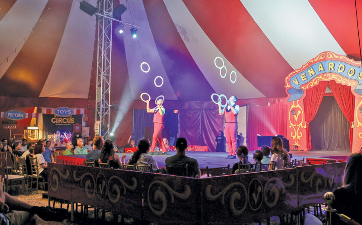  The Reyes Brothers perform juggling tricks during the Venardos Circus show Sept. 11 at Twelve Mile Crossing at Fountain Walk in Novi. 