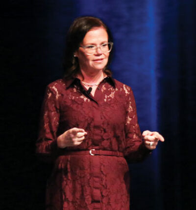  Mount Clemens Mayor Laura Kropp delivers the State of Mount Clemens on Sept. 17 from the stage of the Emerald Theater.  