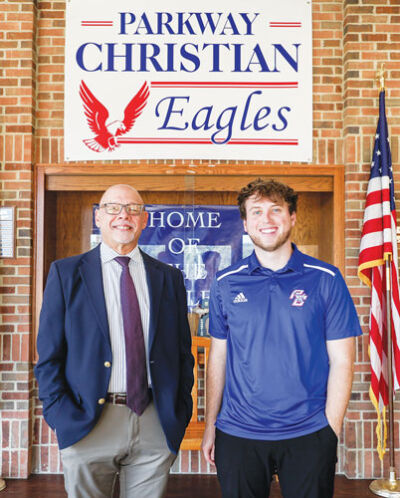  At Parkway Christian School in Sterling Heights, Vincent Montoro, left, is the new head of school  and Brian Schlientz, right, is the new athletic director.  