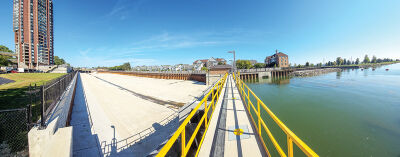  The Chapaton Retention Basin took two years to renovate, starting with a smaller reservoir surrounded by grass. 