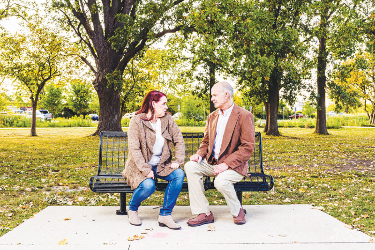  Noelle Ochoa plays Maggie and Tony Mattar plays Jacob in the Stagecrafters production of “Amy and the Orphans.” 