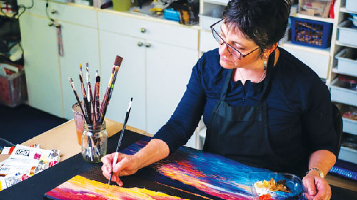  Huntington Woods artist Michelle Sider is participating in her fifth ArtPrize festival, showcasing three glass mosaics that she created. 