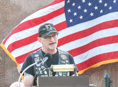  Doug Pickel, a civilian craftsman and member of Rolling Thunder, speaks of the importance of families of missing service members knowing that others care.  