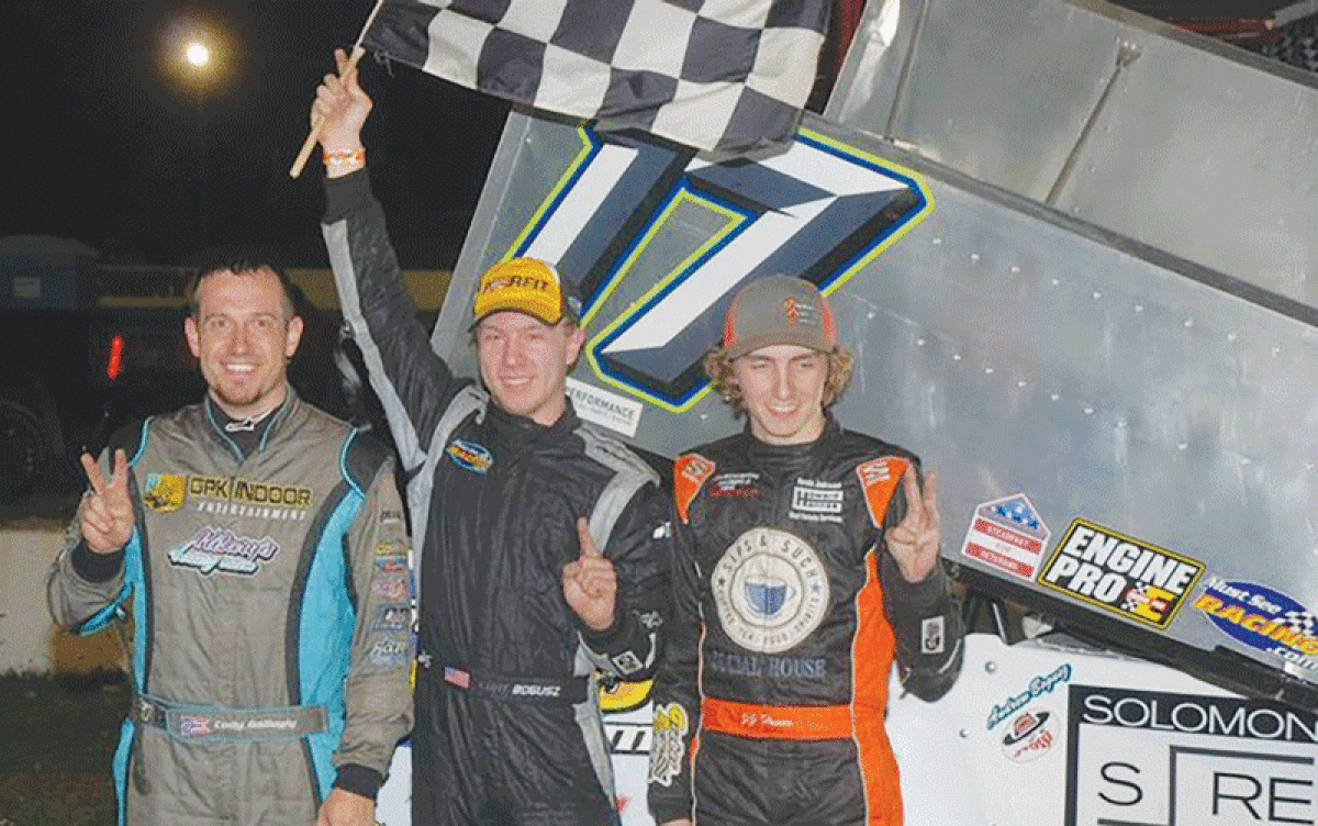  Shelby Township resident Andrew Bogusz, 16, won his sprint car race on opening night  of the Bev Jaycox Memorial Cavalcade at Sandusky Speedway Oct. 1. 