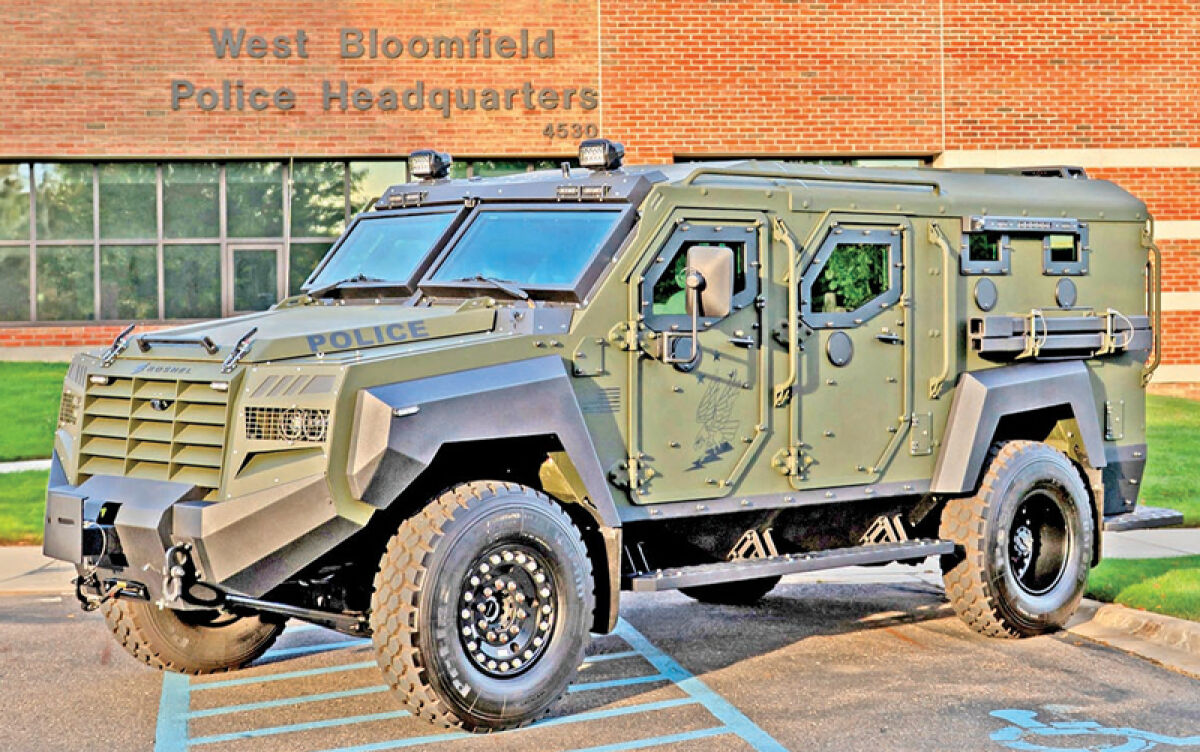  The West Bloomfield Police Department has added a customized Roshel Senator to its fleet. 