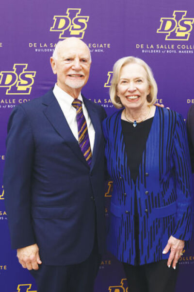   Steve McShane, left, and his wife Kathy McShane, right, pledged a multimillion-dollar gift to De La Salle Collegiate High School to construct the new Steve & Kathy McShane STEM Innovation Center. Steve McShane is a 1961 graduate of the all-boys Catholic high school.  