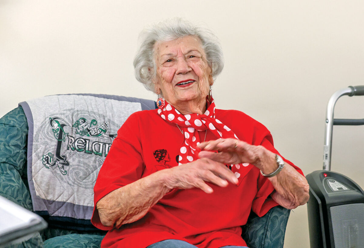  Fran Mauro Masters, 103, aka “Rosie Fran,” pictured here at her Chesterfield Township home Oct. 10, worked as a riveter in the Ford Willow Run Bomber Plant in Ypsilanti during World War II. 