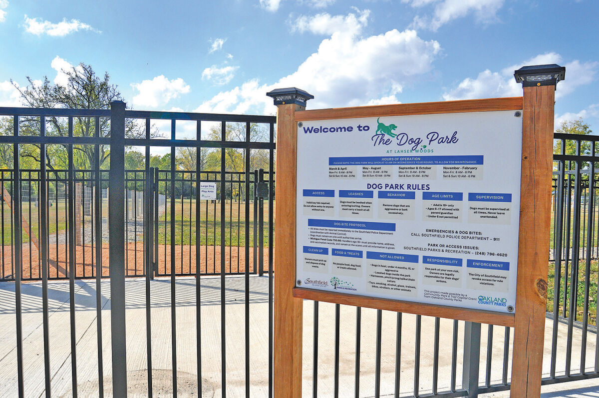  The official ribbon cutting for the grand opening of The Dog Park at Lahser Woods will be on Oct. 17. The dog park was funded through an Oakland County Parks grant. 
