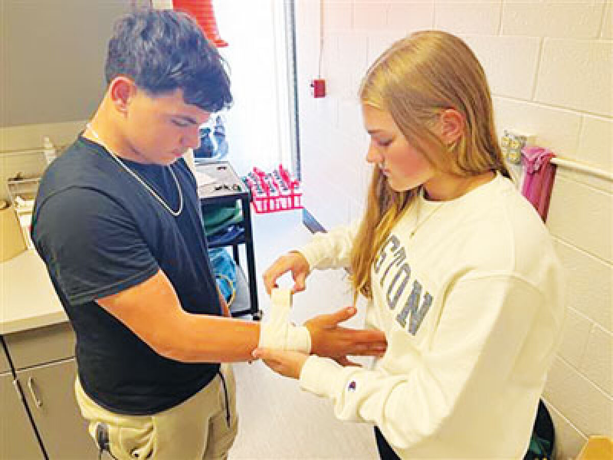  Students at Utica Community Schools can get hands-on experience through the district’s sports medicine program, which is now available for a full year as opposed to one semester. 