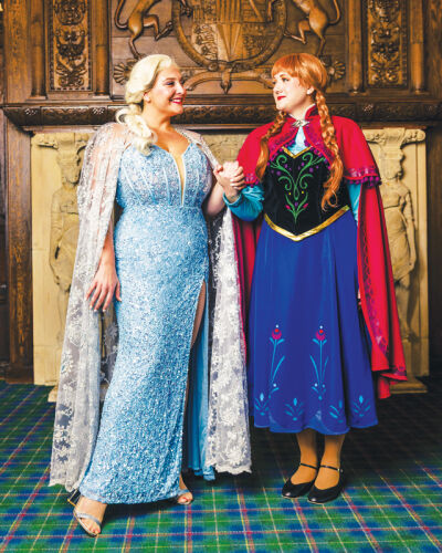  Zoe Van Slooten portrays Elsa and Emily Sameck portrays Anna in the Stagecrafters production of “Frozen: The Broadway Musical.” 