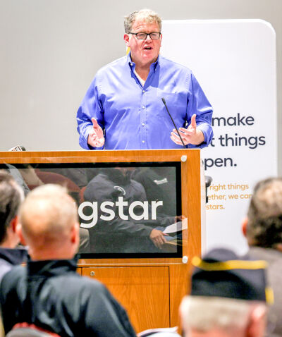  Jon Witz, festival producer, addresses the many organizations receiving funds during a press conference Oct. 14. 