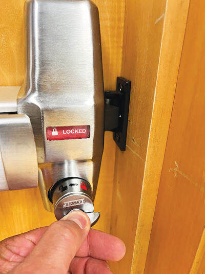 The current sinking fund paid for the locks on all the classroom doors throughout the district. The doors can be locked from within with a quick turn of the thumb. The lock indicates when the door is locked or unlocked. The new sinking fund would continue to invest in security. 