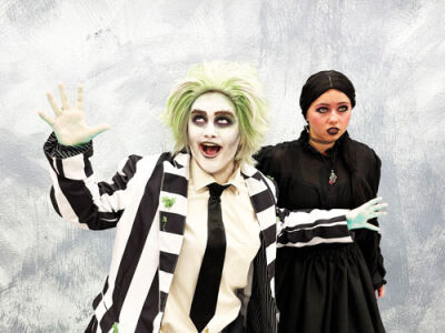  The Warren Civic Theatre with Sunny Reyes, as Beetlejuice, left, and Payton Houle, right, as Lydia Deetz, will perform “Beetlejuice Jr.” in the “Bob” cast at 7 p.m. Nov. 7 and 3 p.m. Nov. 8 at the Warren Community Center.  