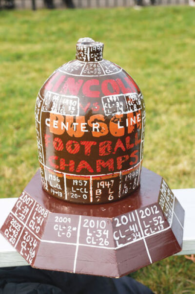  The tradition of the annual Brown Jug football game between the Center Line High School Panthers and the Lincoln High School Abes continued Oct. 18. The winning team wins a brown jug and keeps it for one year until the next game.  