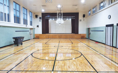  This photo shows bond work that was completed at Pleasantview Elementary School’s gymnasium. 