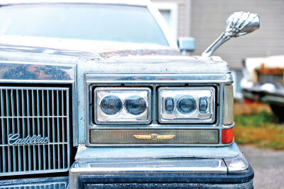  The group lets other people sit in the Cadillac DeVille and take photos. The hearse always draws attention. 