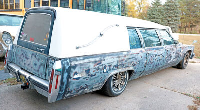  The 1984 Cadillac DeVille limousine hearse gets different reactions from people, some who love it and some who fear it. 