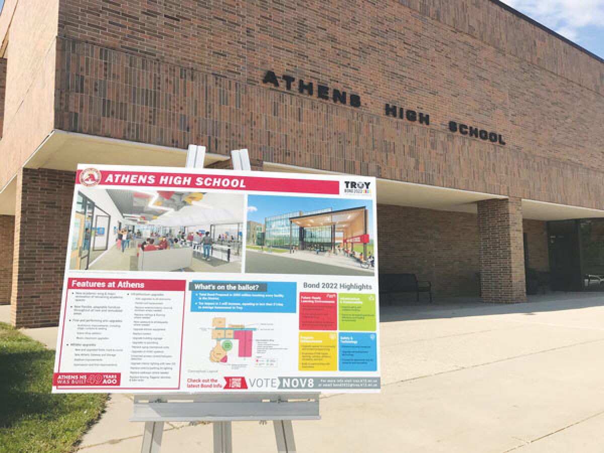  Extensive renovations will be done on Troy Athens High School should the upcoming bond proposal be approved by voters on Nov. 8. 