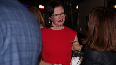  Laura Kropp interacts with guests at her campaign party at Orleans Sports Cafe on Nov. 4. Kropp was elected to her third term as mayor of Mount Clemens. 