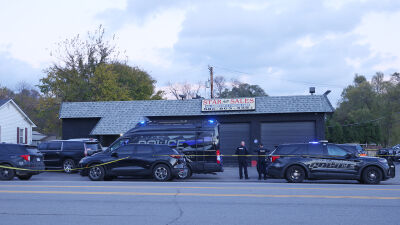  Shelby Township police investigate a double homicide at Star Auto Sales on Ryan Road, north of Auburn Road, Nov. 7. 
