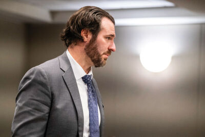  Assistant Prosecuting Attorney Jeffrey Hall addresses the court during a preliminary exam for Daniel Shane Canales Nov. 3 in the 41B District Court in Clinton Township. 
