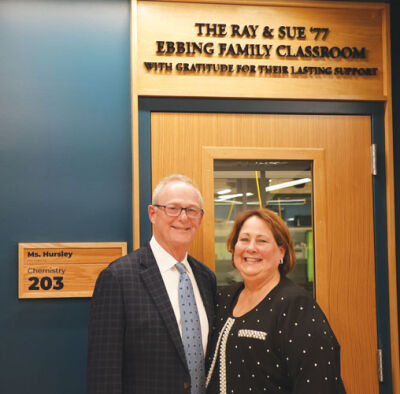  The Sue & Ray Ebbing Family Classroom is named after a generous family who has a close connection with Marian High School.  
