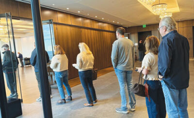  Turnout was relatively high for a local election in Grosse Pointe Farms, as can be seen by this line of voters waiting to cast their ballots at The War Memorial Nov. 4. 