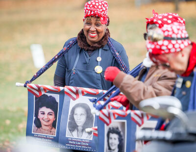  Hundreds turned out for the dedication of the Rosie the Riveter statue, including the American Rosie the Riveter Association members.  