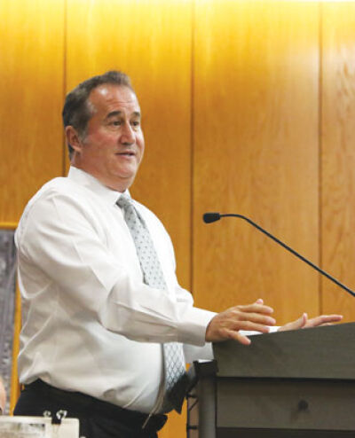  Chief Judge Sebastian Lucido of the 41B District Court speaks to the Clinton Township Board of Trustees on Nov. 17. 