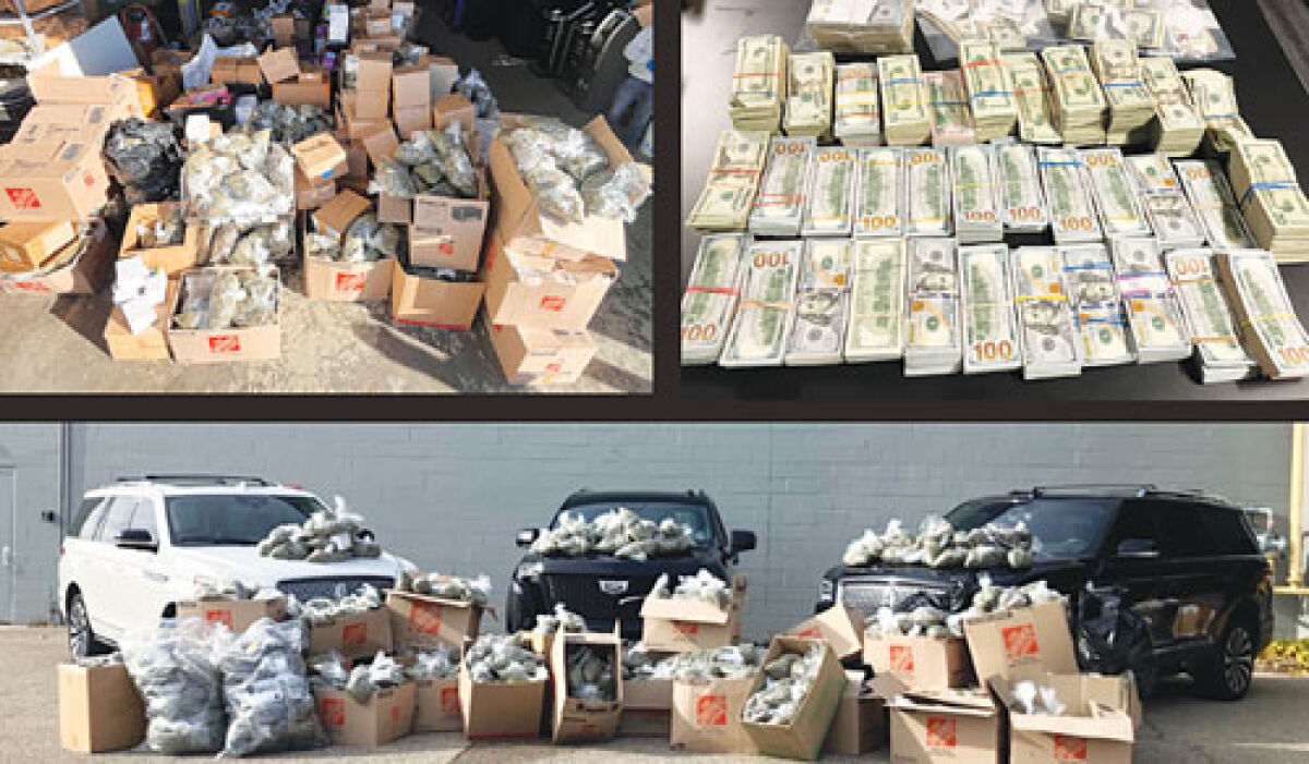  Police said they seized drugs, weapons, five vehicles and $380,000 in cash during a recent search at four sites in Shelby Township. 