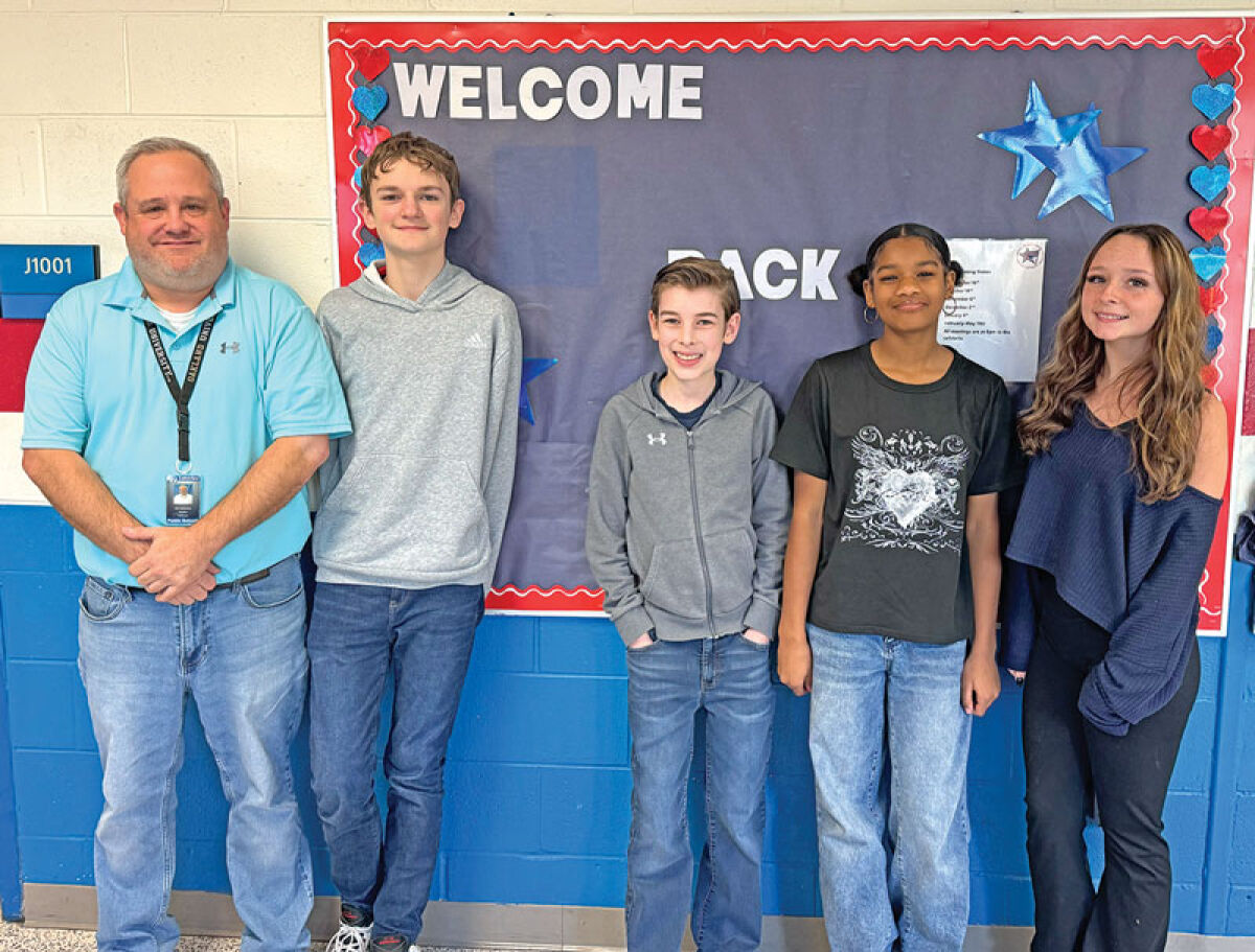 Jefferson Middle School teacher Robert Schneider, eighth graders Remy Freismuth, Selena Robinson and Mason Rymal, and seventh grader Noah Moore will be headed to Lansing on Dec. 2 for a Student Technology Showcase. 