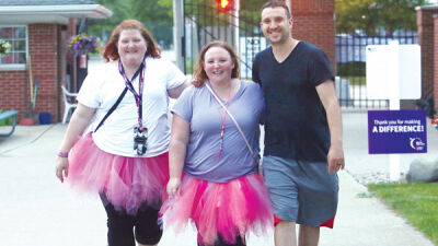  St. Clair Shores residents Katie Brand, Elizabeth Smith and Adam Smith participate in Relay for Life of the Eastside held June 11-12 at Veterans Memorial Park. 